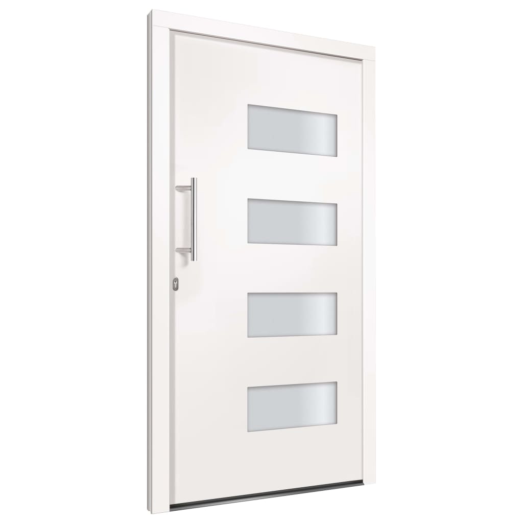 vidaXL Porte d'entrée Aluminium et PVC Blanc 100x210 cm