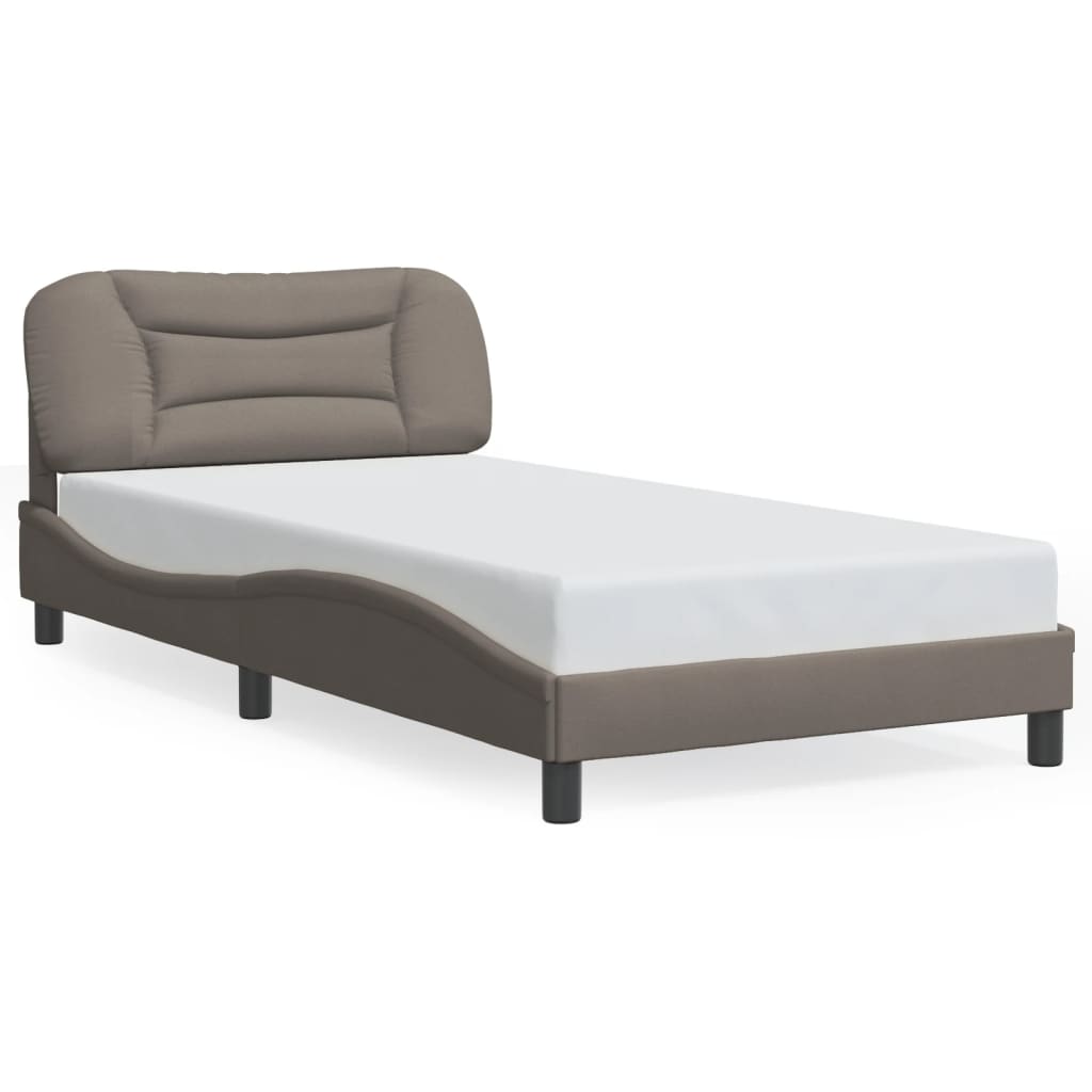 vidaXL Cadre de lit sans matelas taupe 100x200 cm tissu