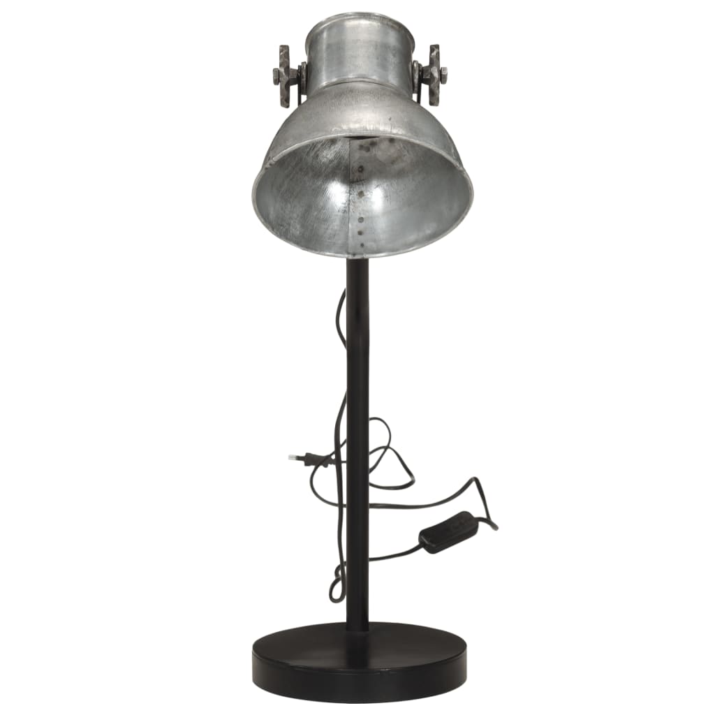 vidaXL Lampe de bureau 25 W argent vintage 17x17x60 cm E27