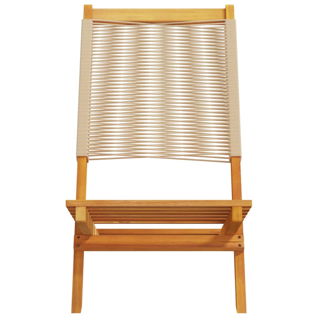 vidaXL Chaises de jardin lot de 2 beige bois d'acacia et polypropylène