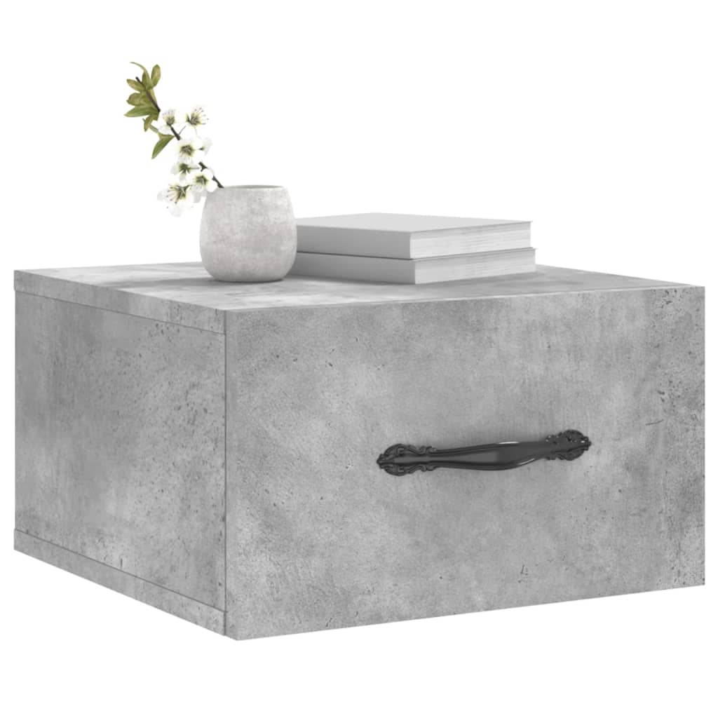 vidaXL Tables de chevet murales 2 pcs gris béton 35x35x20 cm