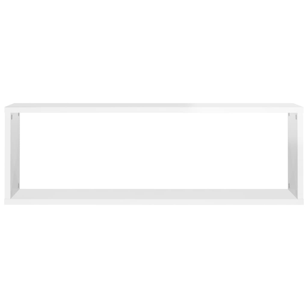 vidaXL Étagère cube murale 2 pcs Blanc brillant 80x15x26,5cm