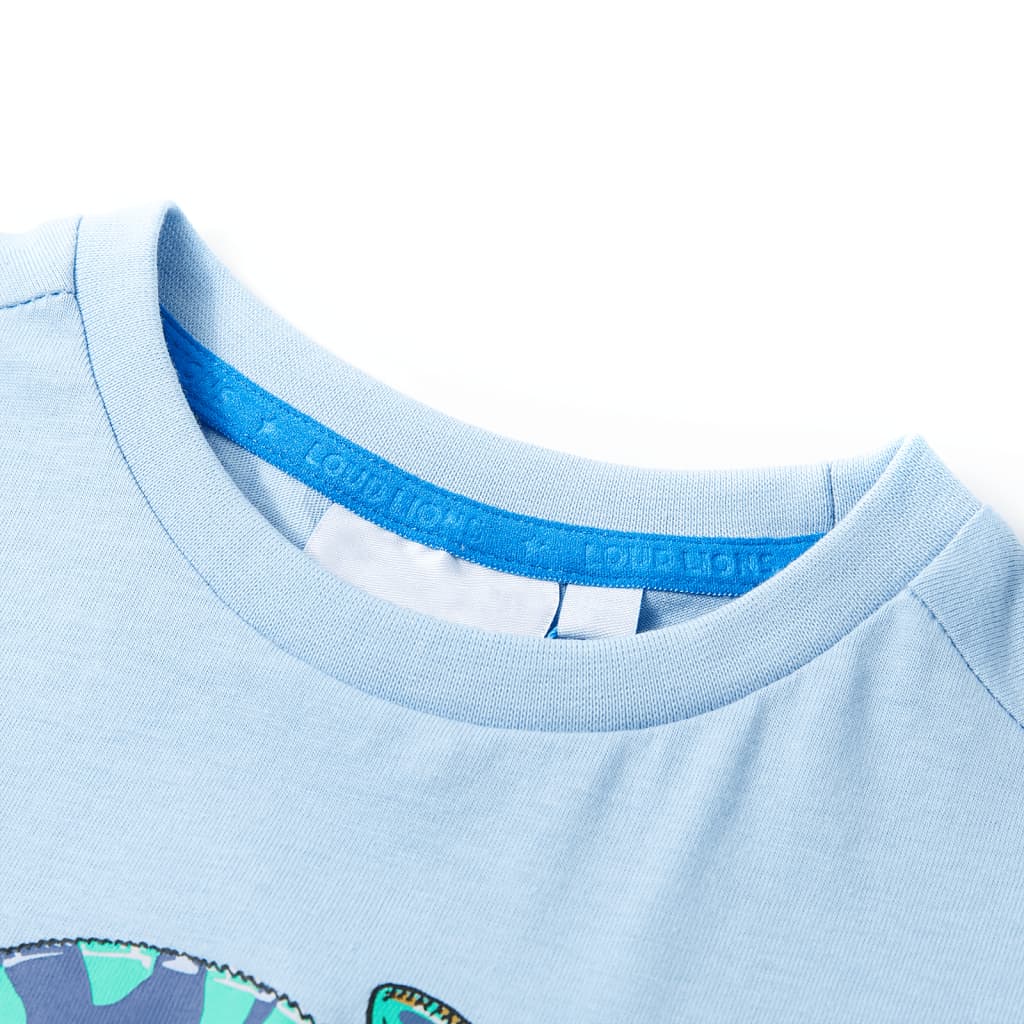 T-shirt pour enfants avec manches courtes bleu clair 140