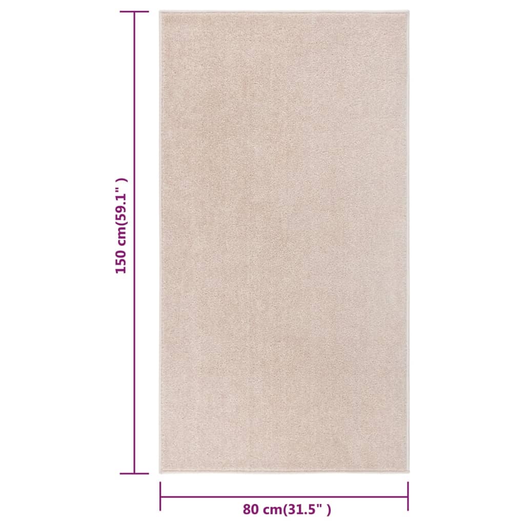 vidaXL Tapis à poils courts 80x150 cm Beige foncé