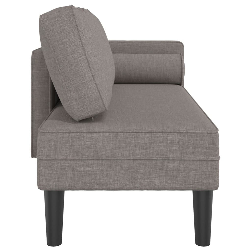 vidaXL Chaise longue avec coussins taupe tissu