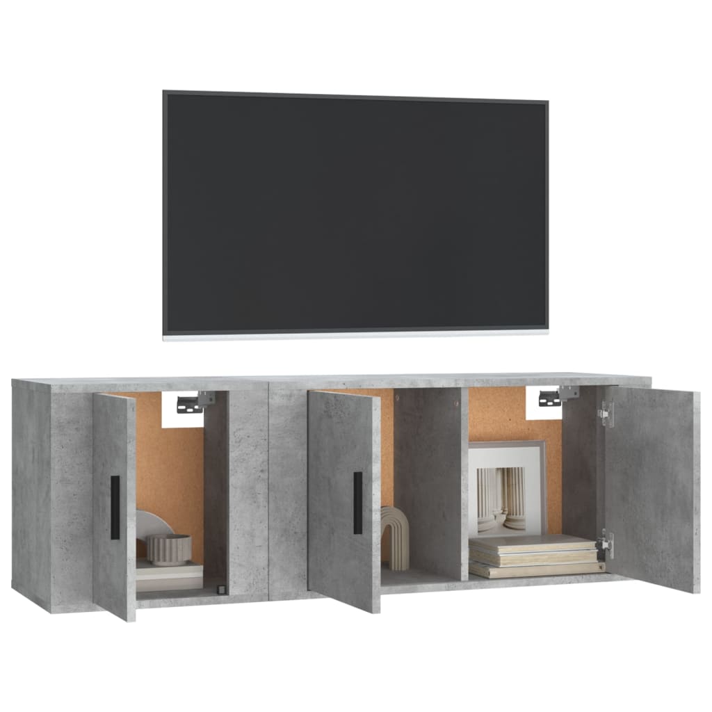 vidaXL Ensemble de meubles TV 2 pcs gris béton bois d'ingénierie