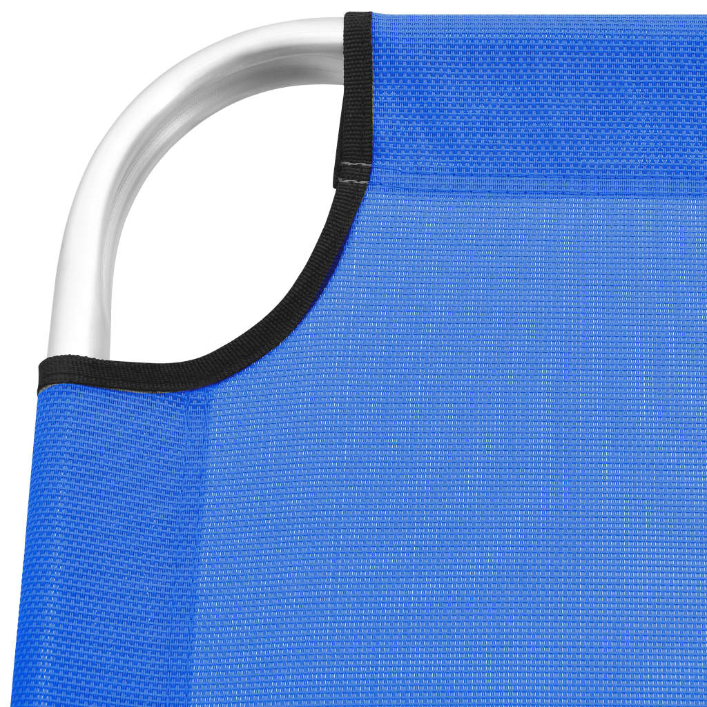 vidaXL Chaise longue pliable extra haute pour seniors Bleu Aluminium