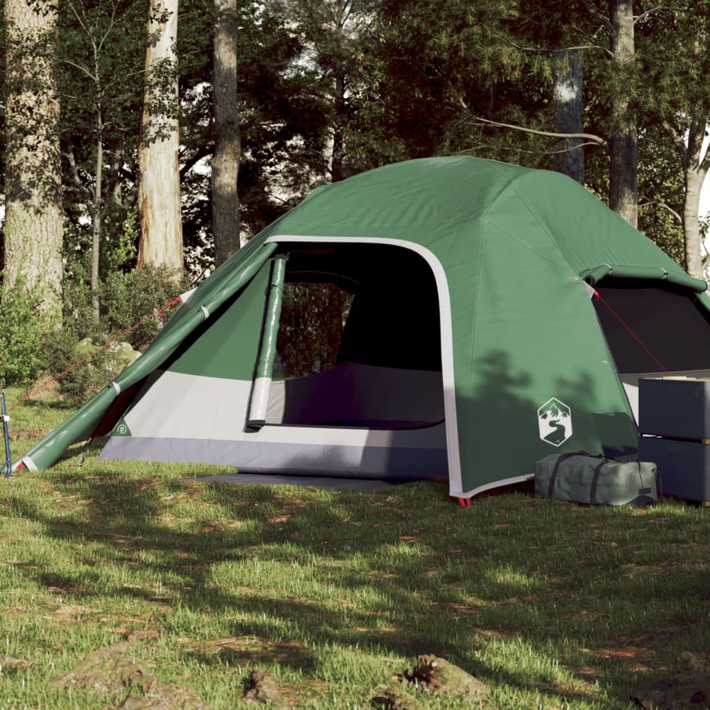 vidaXL Tente de camping à dôme 4 personnes vert imperméable