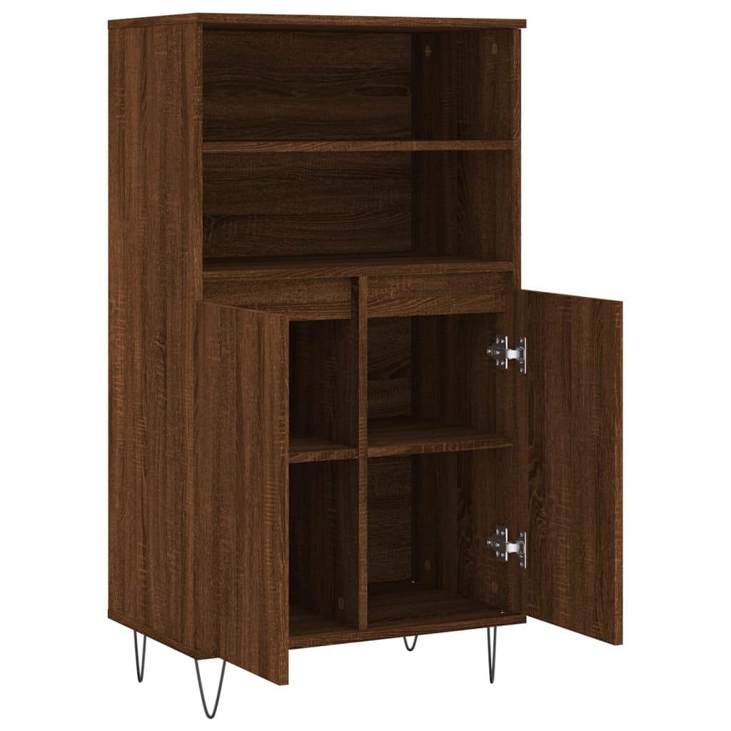 vidaXL Buffet haut Chêne marron 60x36x110 cm Bois d'ingénierie