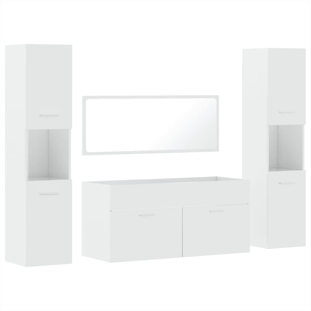 vidaXL Ensemble de meubles de salle de bain 4 pcs blanc brillant