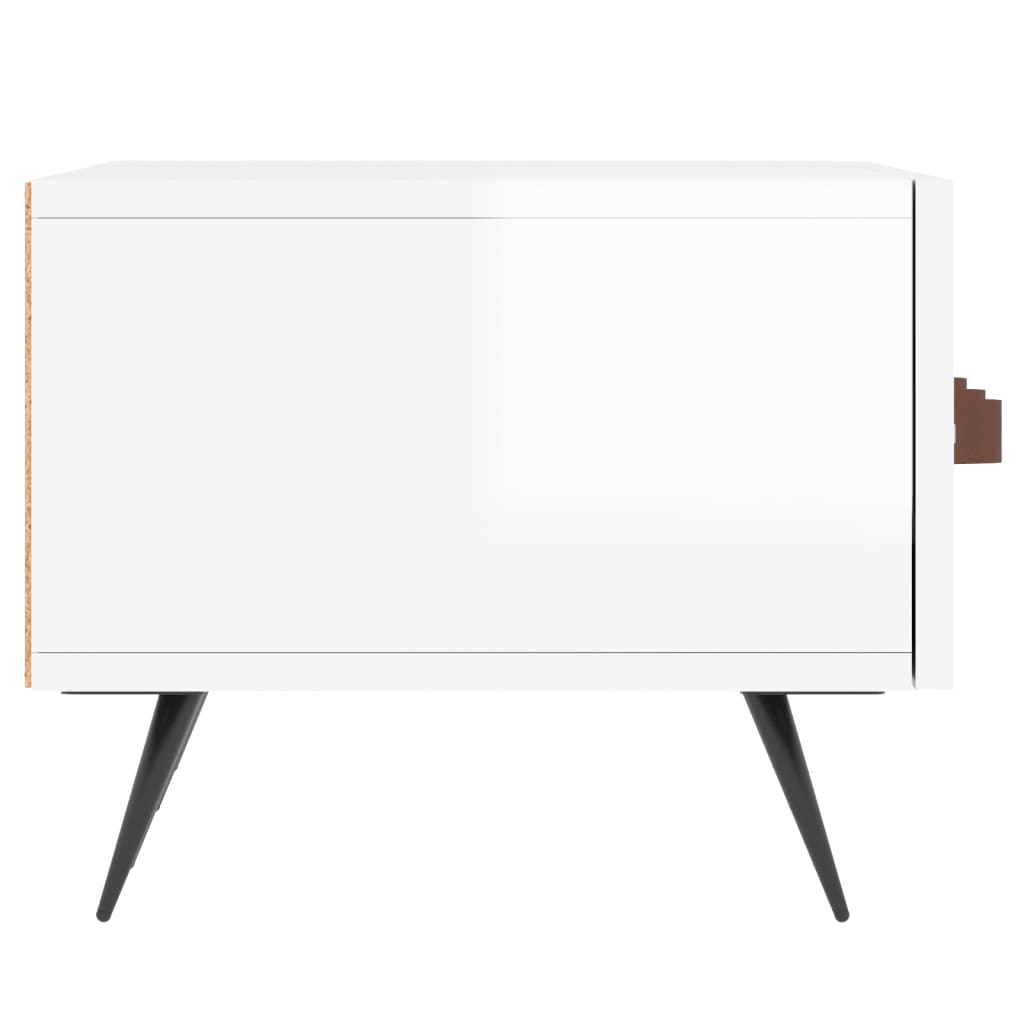 vidaXL Meuble TV blanc brillant 150x36x30 cm bois d'ingénierie