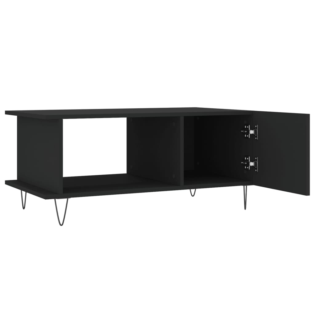 vidaXL Table basse noir 90x50x40 cm bois d'ingénierie