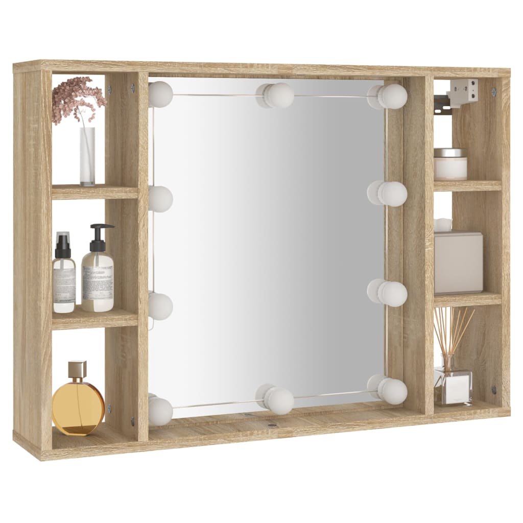 vidaXL Armoire de miroir avec LED Chêne sonoma 76x15x55 cm