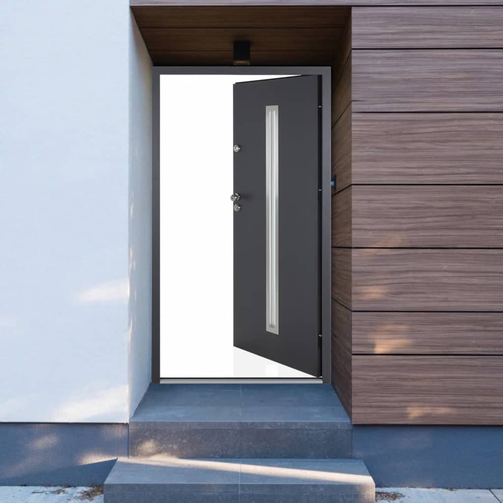 vidaXL Porte d'entrée anthracite 100x200 cm aluminium