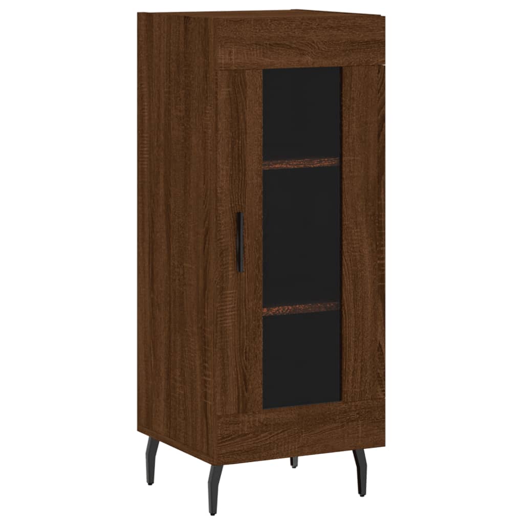 vidaXL Buffet haut Chêne marron 34,5x34x180 cm Bois d'ingénierie