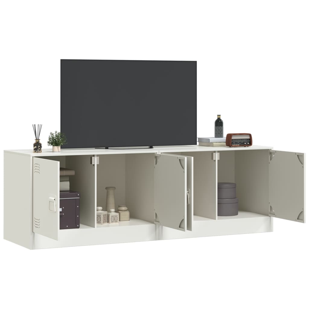 vidaXL Meubles TV 2 pcs blanc 67x39x44 cm acier