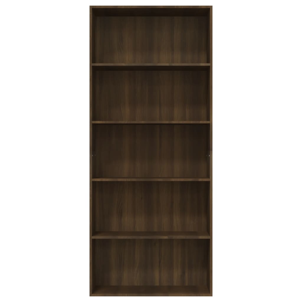 vidaXL Bibliothèque 5 niveaux Chêne marron 80x30x189 cm