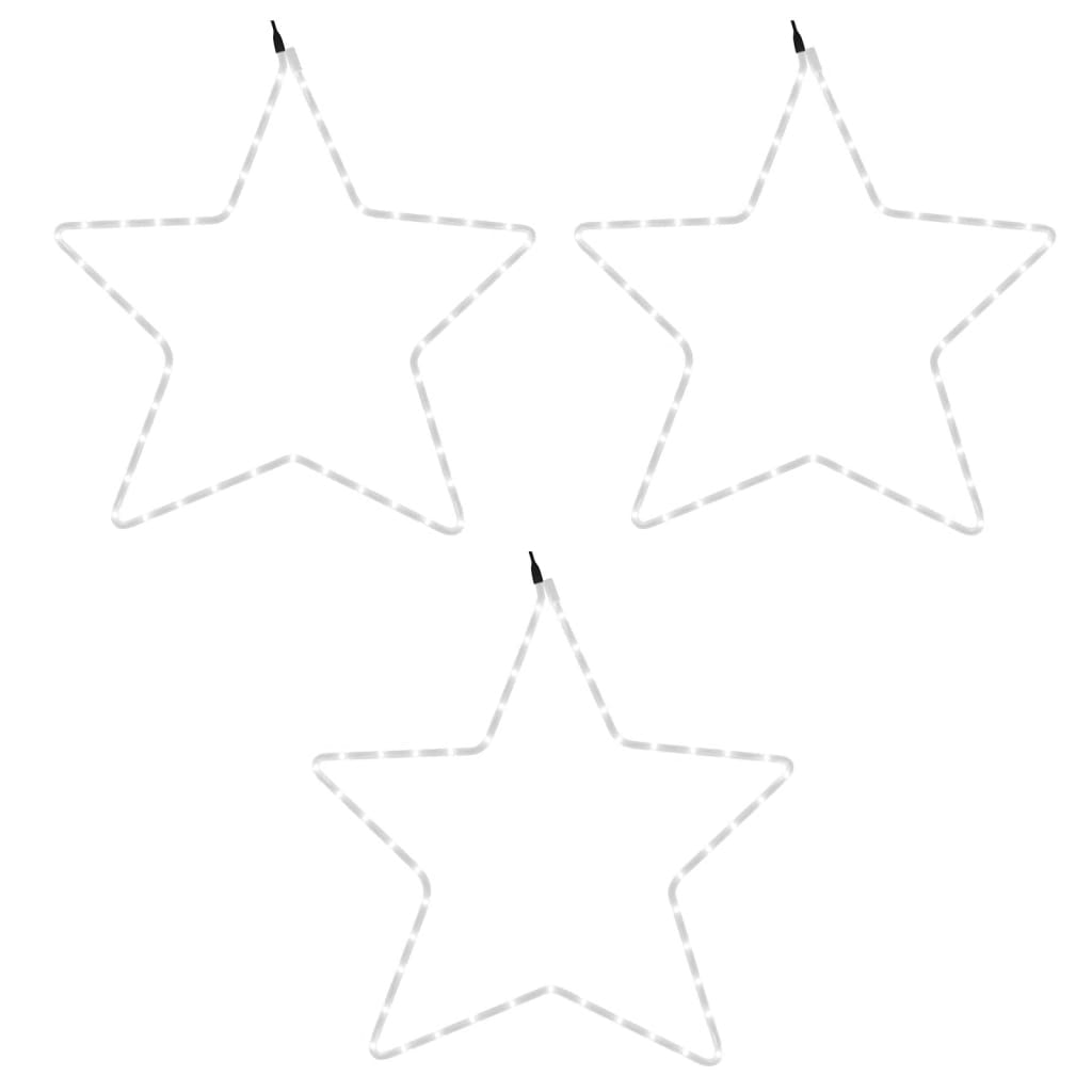 vidaXL Figures d'étoiles de Noël avec 48 LED 3 pcs Blanc chaud 56 cm