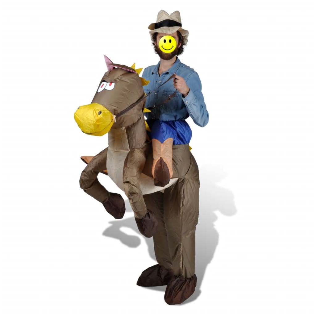 Costume de cow-boy et cheval gonflable