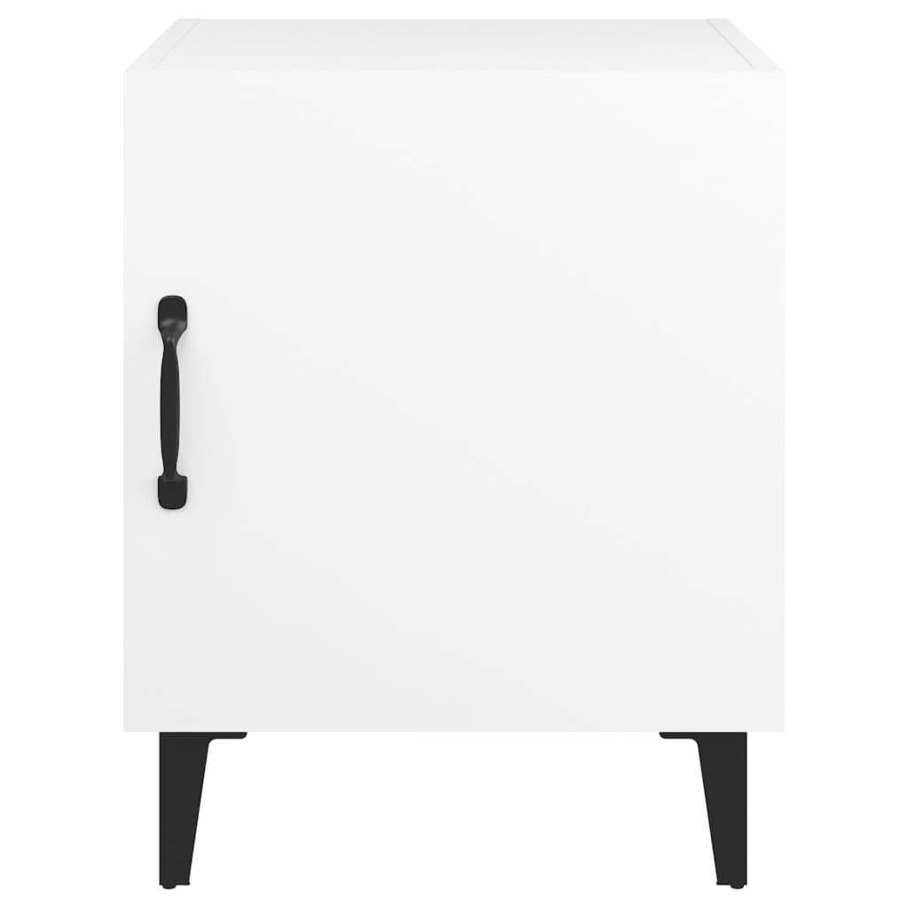 vidaXL Tables de chevet 2 pcs Blanc Bois d'ingénierie