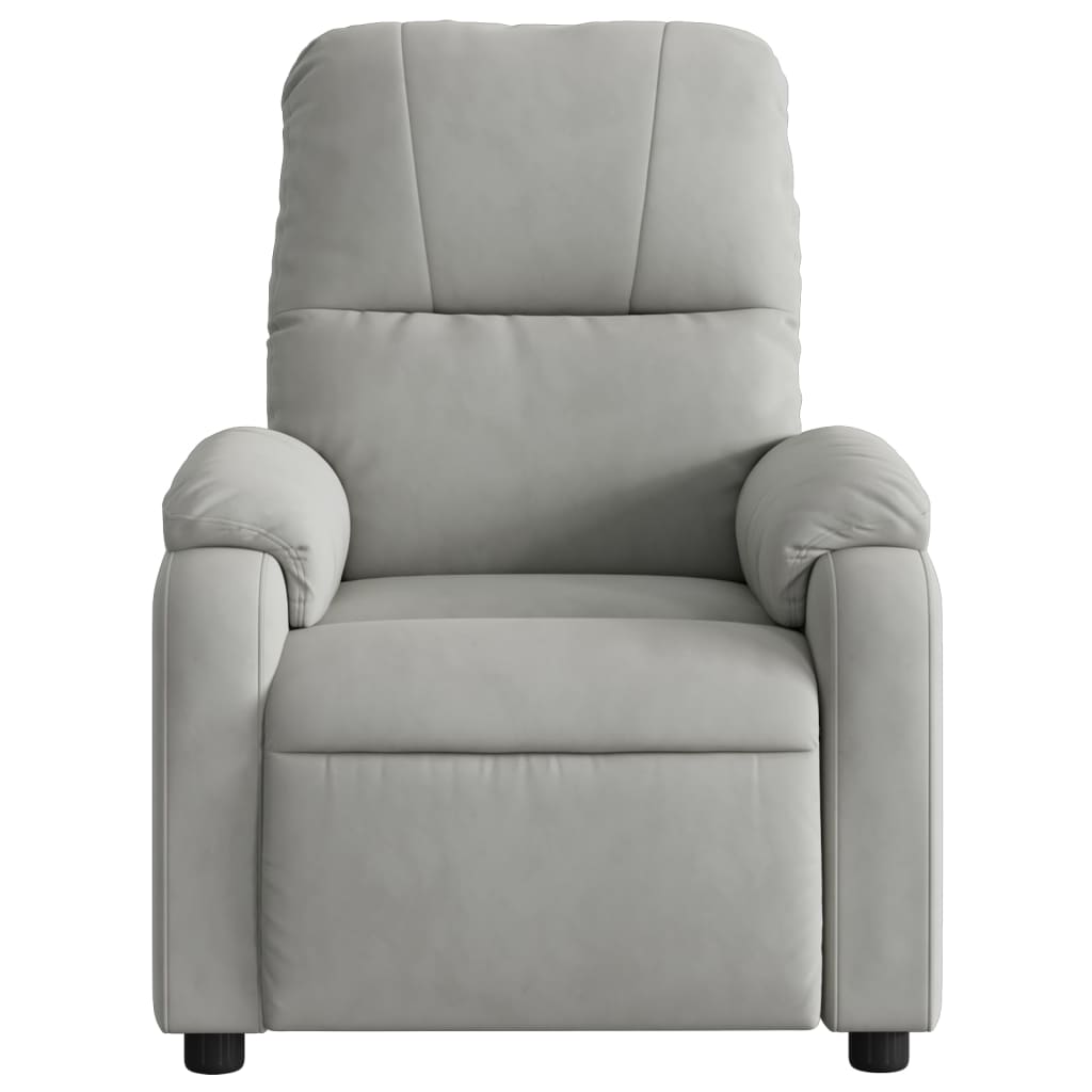 vidaXL Fauteuil inclinable de massage gris clair tissu microfibre