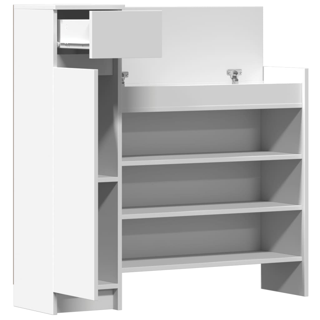 vidaXL Armoire à chaussures blanc 100,5x28x100 cm bois d'ingénierie