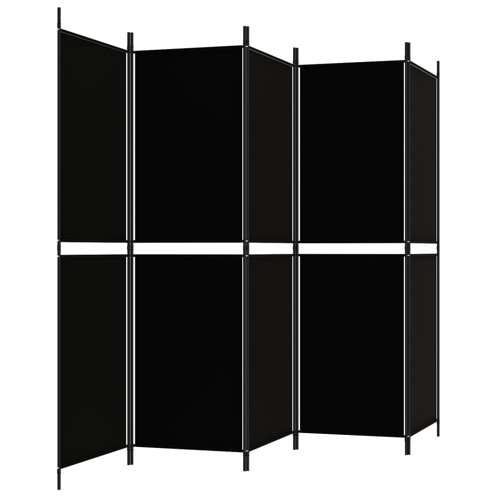 vidaXL Cloison de séparation 5 panneaux Noir 250x180 cm Tissu