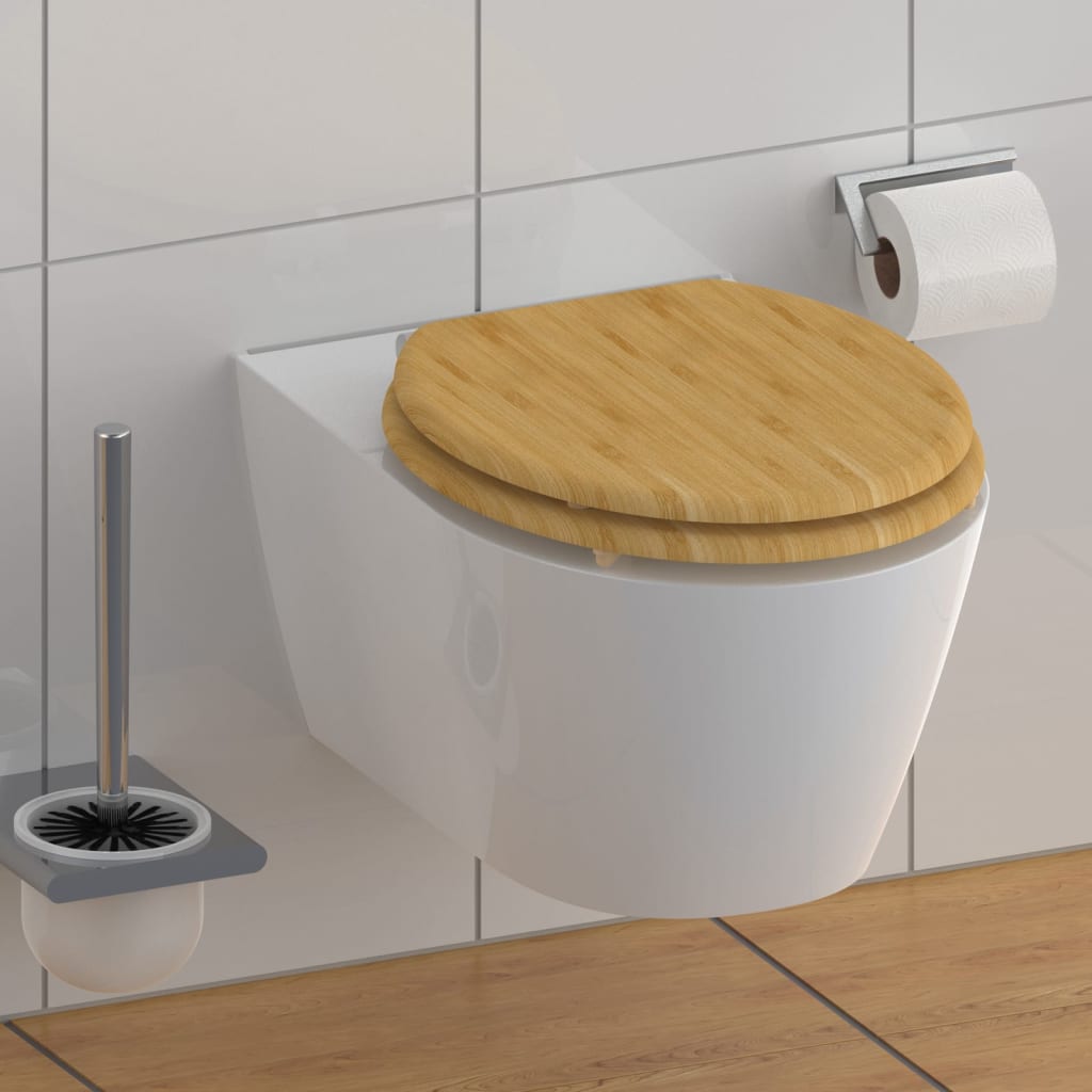 SCHÜTTE Siège de toilette avec fermeture en douceur NATURAL BAMBOO