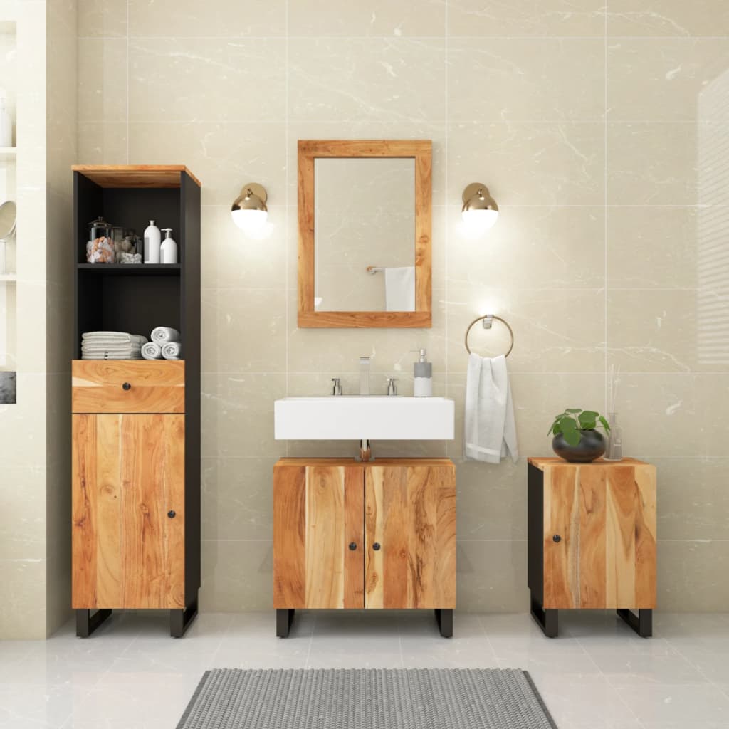vidaXL Ensemble de meubles de salle de bain 4 pcs bois massif d'acacia