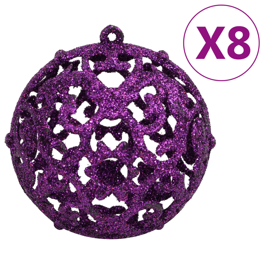 vidaXL Ensemble de boules de Noël 111 pièces violet polystyrène