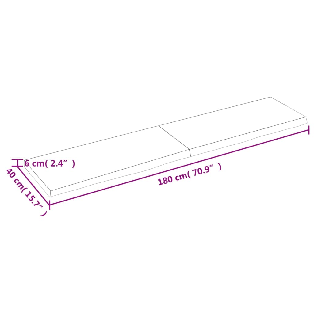 vidaXL Dessus de table marron foncé bois chêne massif traité