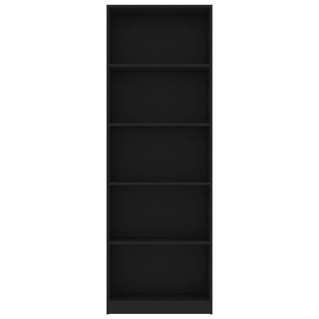vidaXL Bibliothèque à 5 niveaux Noir 60x24x175 cm Aggloméré