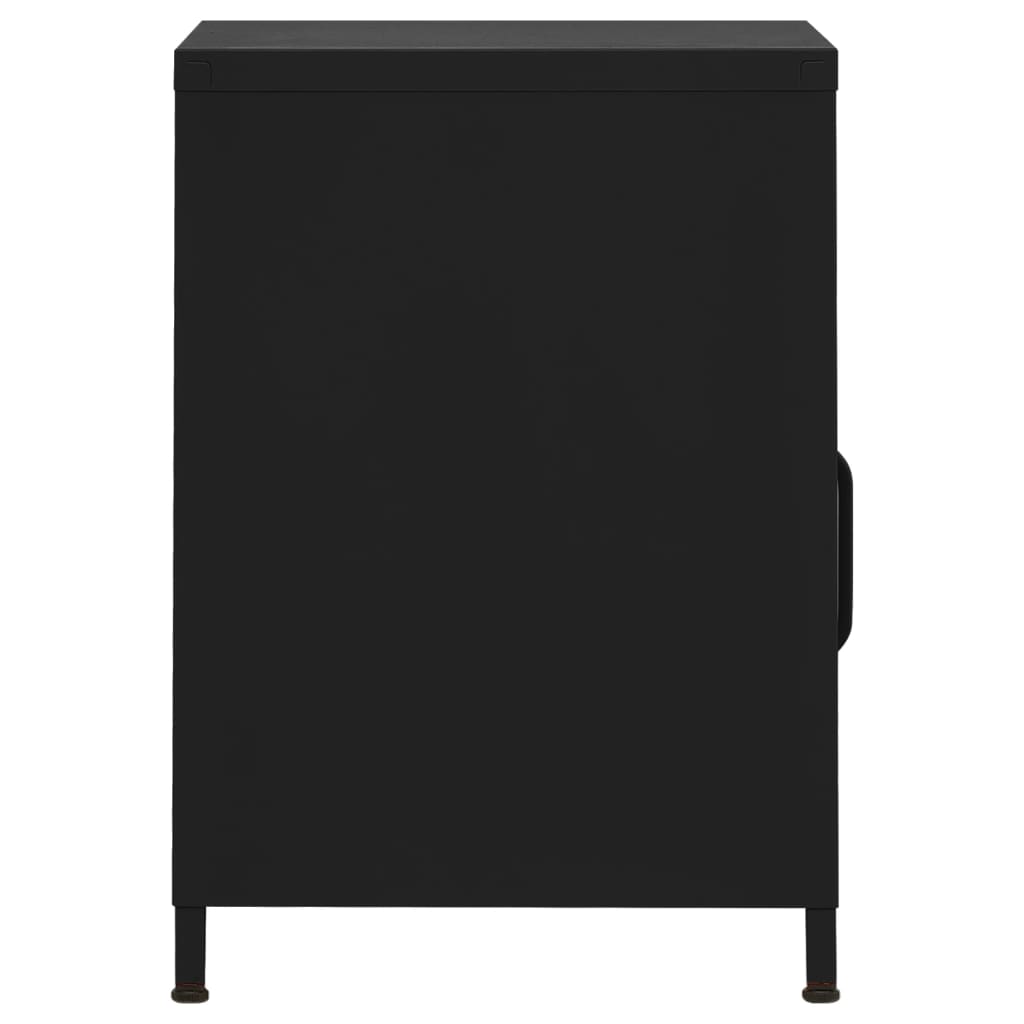vidaXL Table de chevet Noir 35x35x51 cm Acier