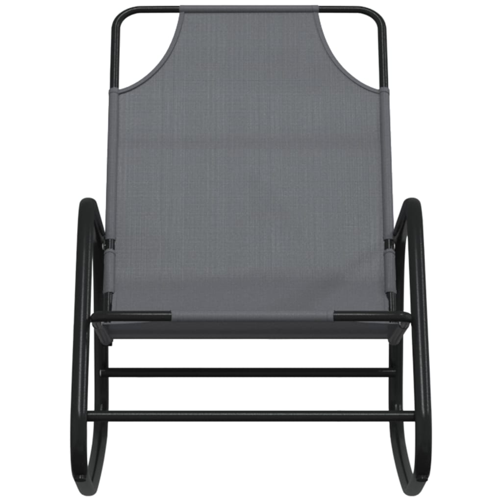 vidaXL Chaise longue à bascule gris acier et textilène