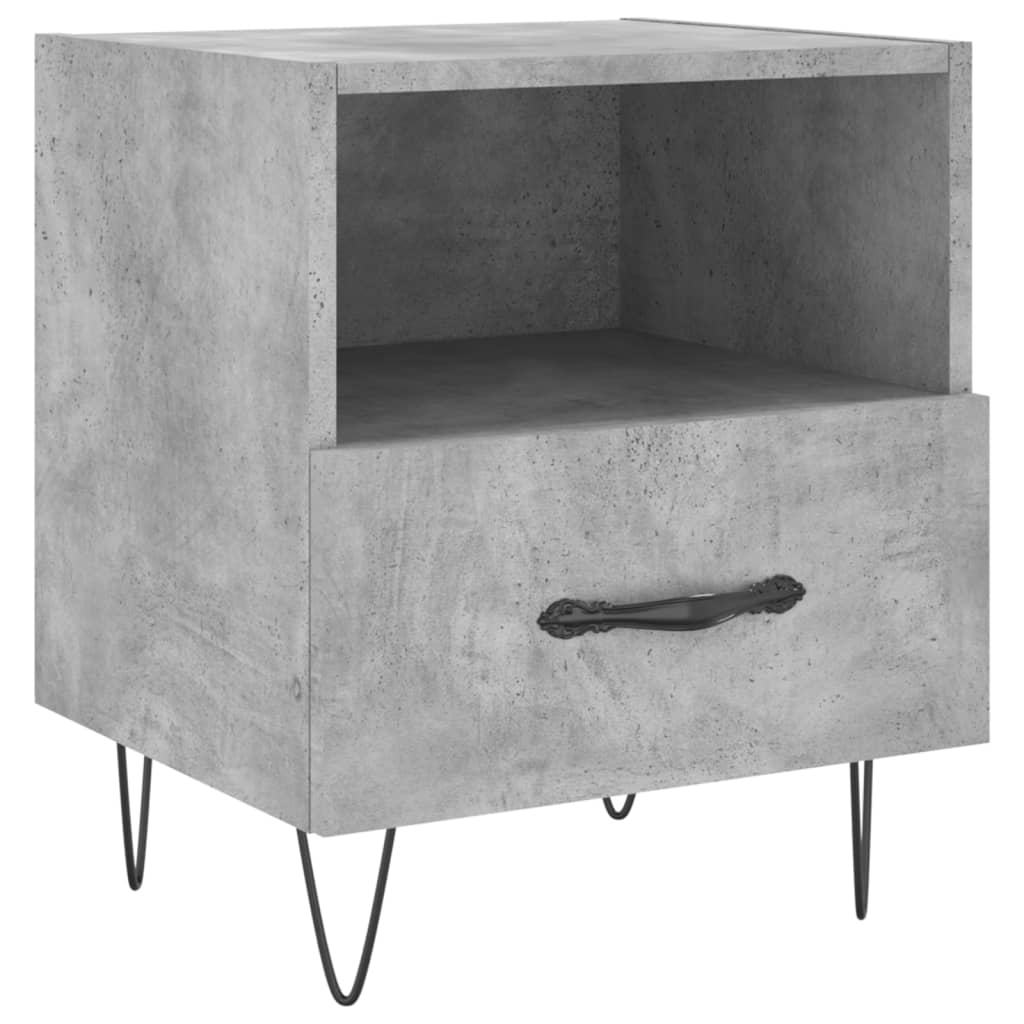 vidaXL Table de chevet gris béton 40x35x47,5 cm bois d’ingénierie