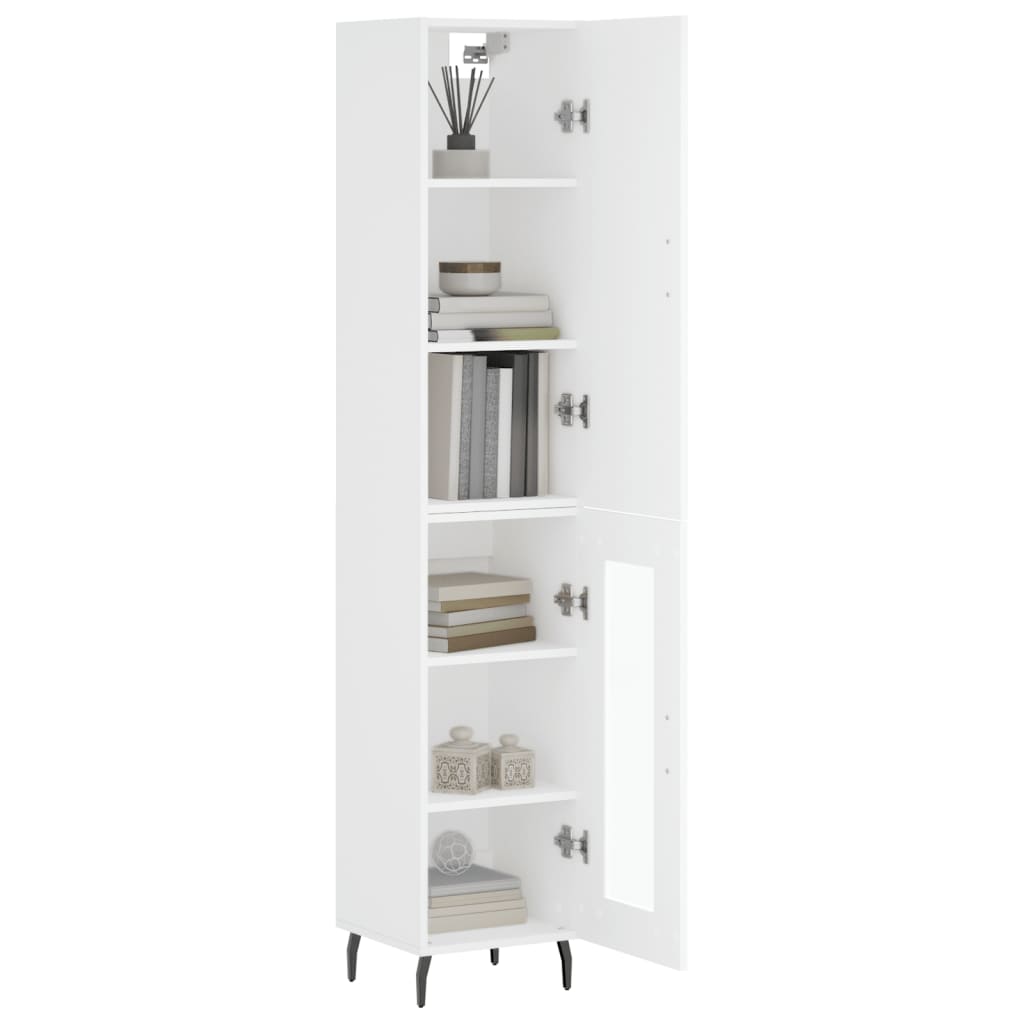 vidaXL Buffet haut Blanc 34,5x34x180 cm Bois d'ingénierie