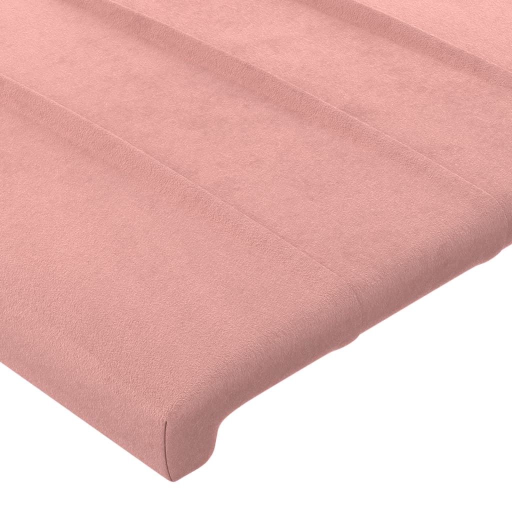 vidaXL Tête de lit à LED Rose 100x5x118/128 cm Velours