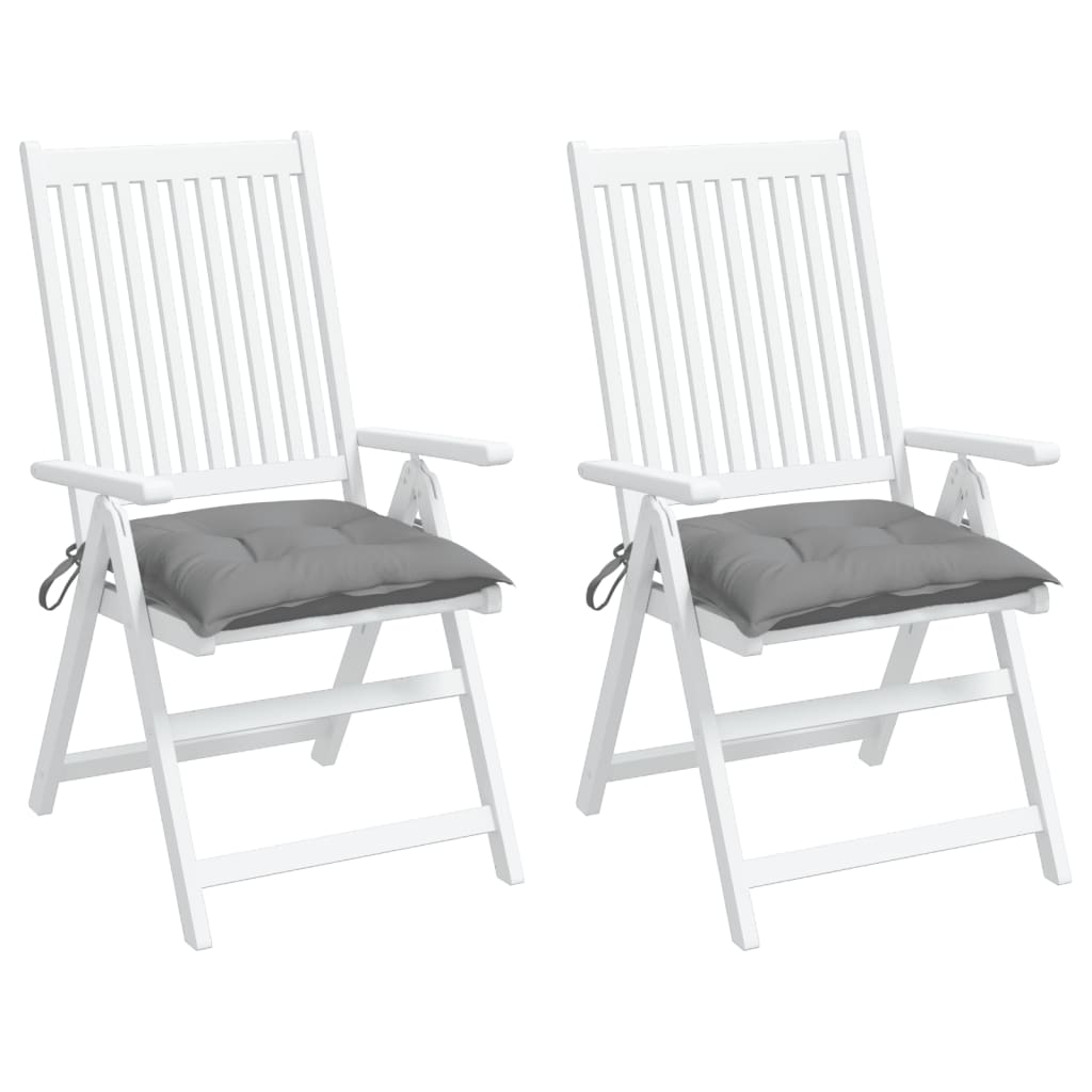 vidaXL Coussins de chaise lot de 2 gris 40x40x7 cm tissu oxford