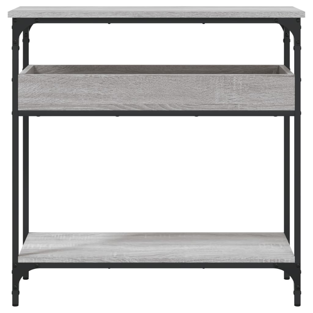 vidaXL Table console avec étagère sonoma gris 75x29x75 cm