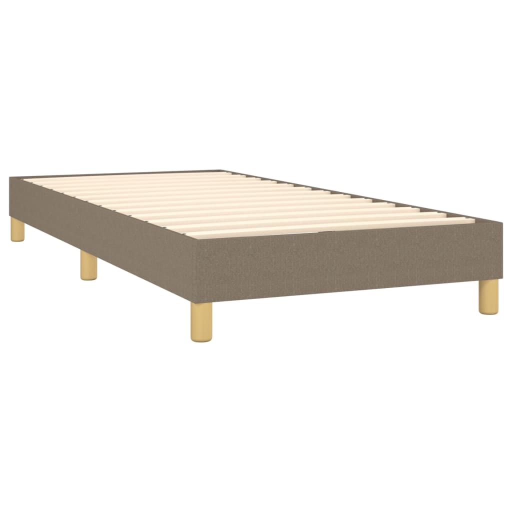 vidaXL Sommier à lattes de lit avec matelas Taupe 100x200 cm Tissu