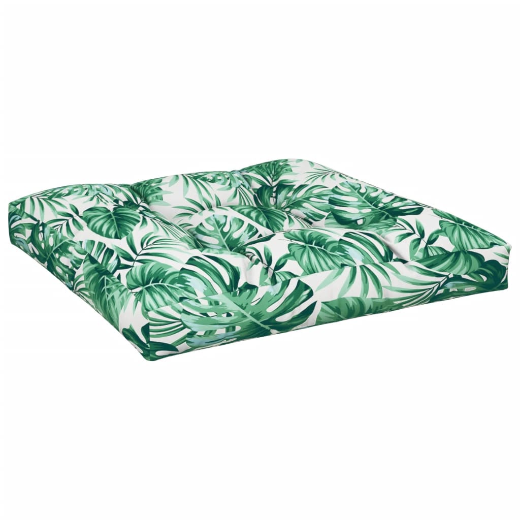 vidaXL Coussin de canapé palette à motif de feuilles 70x70x12 cm