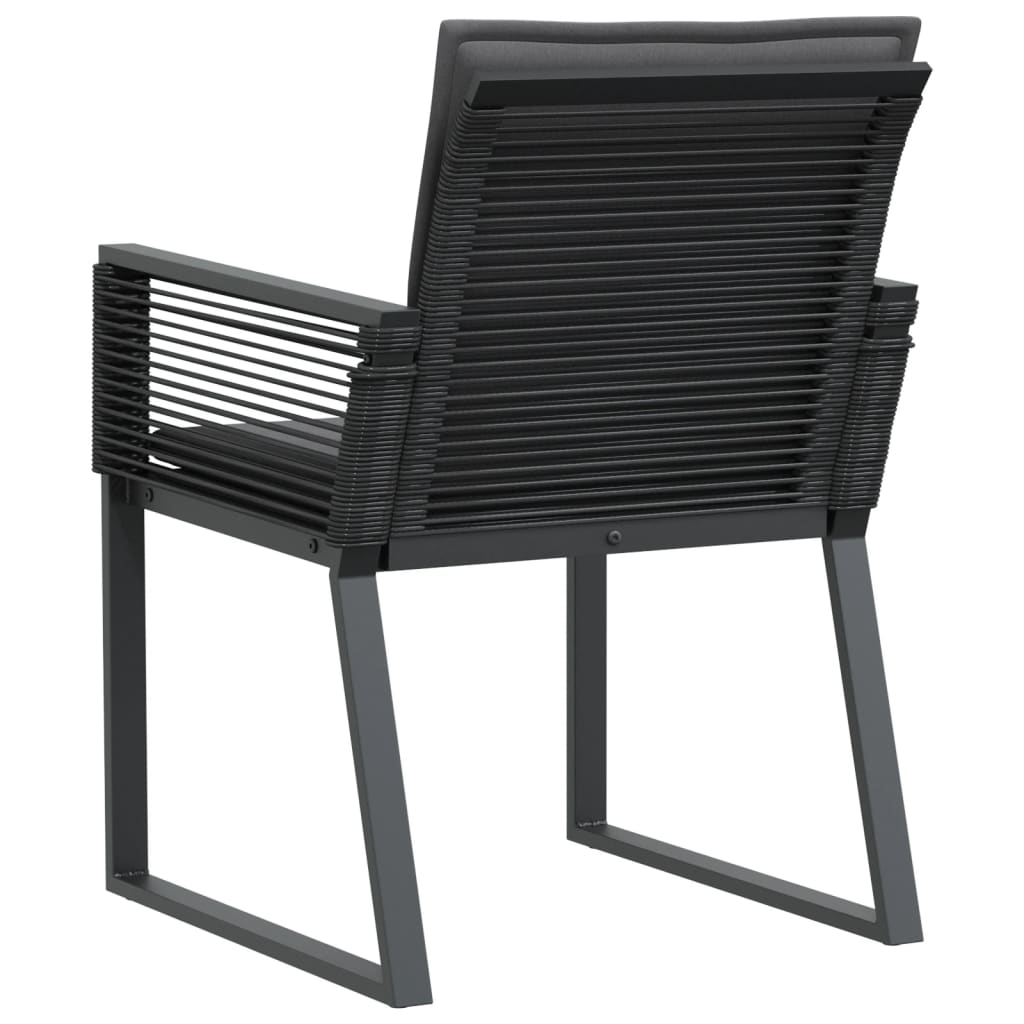 vidaXL Chaises de jardin avec coussins lot de 2 noir résine tressée