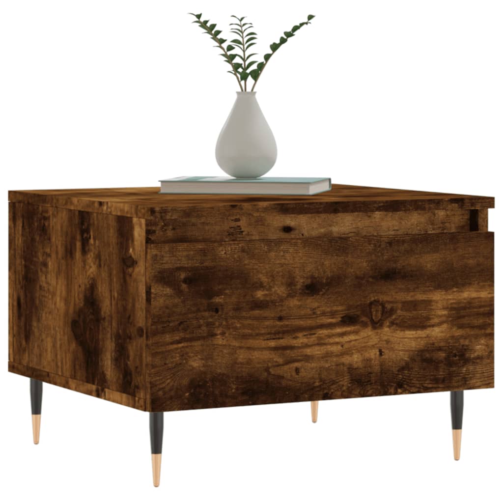 vidaXL Table basse chêne fumé 50x46x35 cm bois d'ingénierie