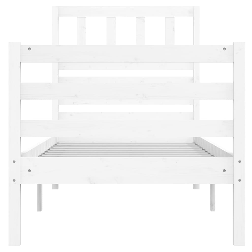 vidaXL Cadre de lit sans matelas blanc 75x190 cm bois massif