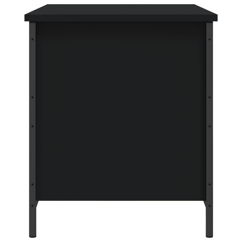 vidaXL Banc de rangement noir 80x42,5x50 cm bois d'ingénierie