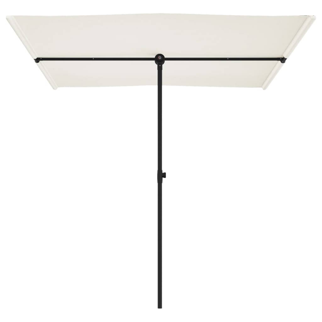 vidaXL Parasol de jardin avec mât en aluminium 2x1,5 m Blanc sable