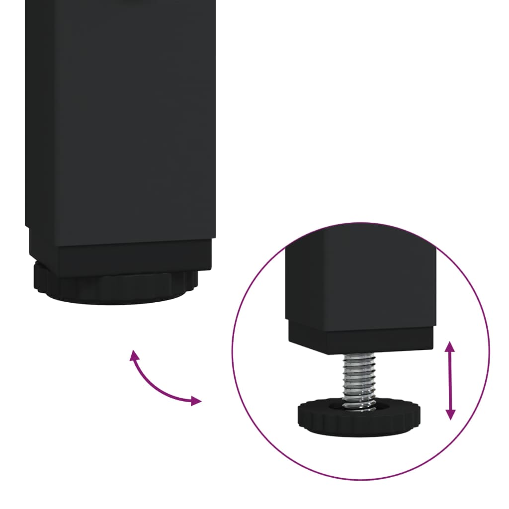 vidaXL Support d'imprimante 3 niveaux noir 50x41x75 cm