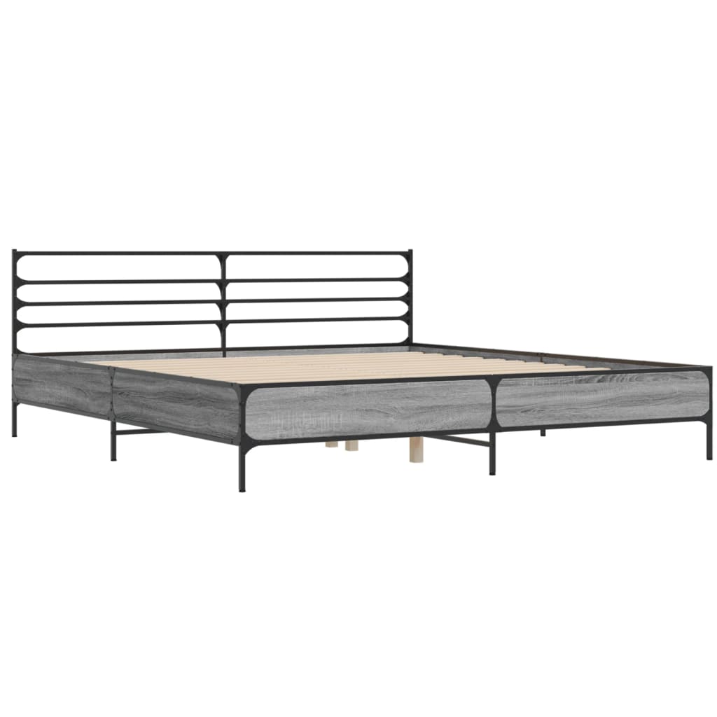 vidaXL Cadre de lit sans matelas sonoma gris 180x200 cm