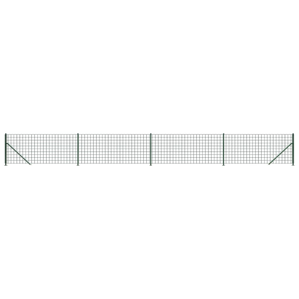 vidaXL Clôture en treillis métallique avec bride vert 0,8x10 m