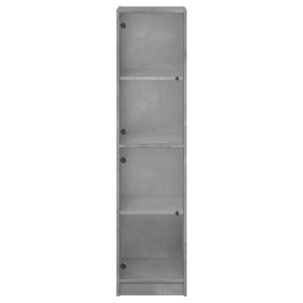 vidaXL Buffet avec portes en verre gris béton 35x37x142 cm